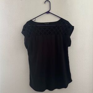 Express Black Cap Sleeve Blouse